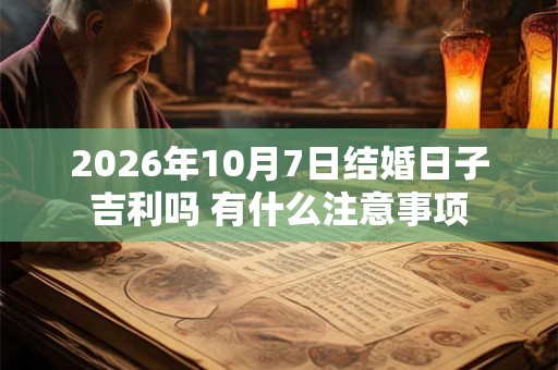 2026年10月7日结婚日子吉利吗 有什么注意事项
