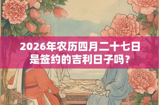 2026年农历四月二十七日是签约的吉利日子吗？