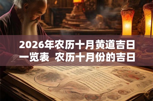2026年农历十月黄道吉日一览表  农历十月份的吉日查询
