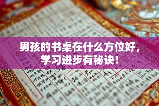 男孩的书桌在什么方位好，学习进步有秘诀！
