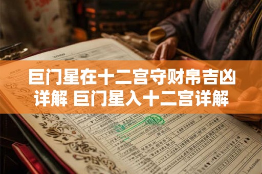 巨门星在十二宫守财帛吉凶详解 巨门星入十二宫详解