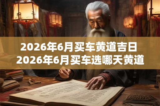 2026年6月买车黄道吉日 2026年6月买车选哪天黄道吉日