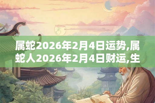 属蛇2026年2月4日运势,属蛇人2026年2月4日财运,生肖蛇2026年2月4日运势 属蛇2026年2月4日运势,属蛇人2026年2月4日财运,生肖蛇2026年2月4日运势