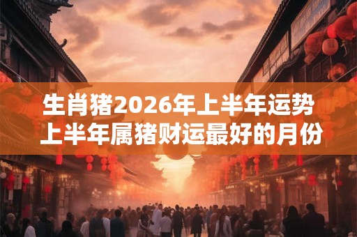 生肖猪2026年上半年运势 上半年属猪财运最好的月份