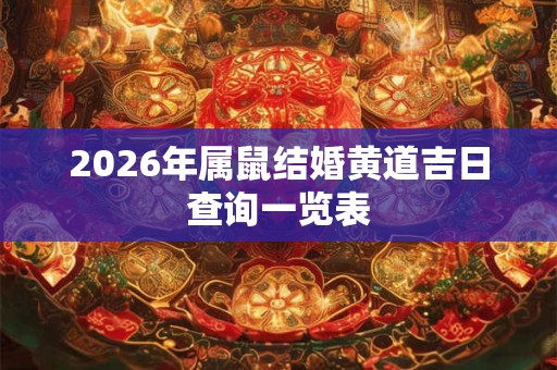 2026年属鼠结婚黄道吉日查询一览表