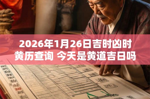 2026年1月26日吉时凶时黄历查询 今天是黄道吉日吗
