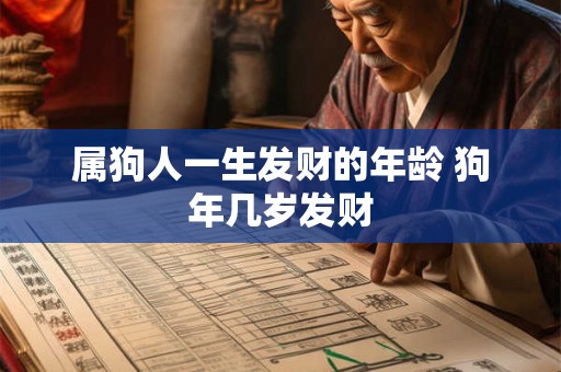 属狗人一生发财的年龄 狗年几岁发财