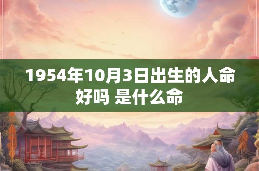 1954年10月3日出生的人命好吗 是什么命