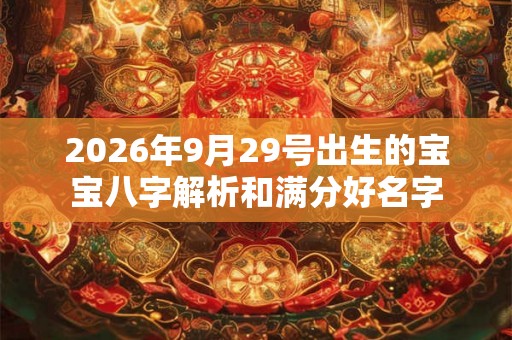 2026年9月29号出生的宝宝八字解析和满分好名字 2026年9月29号出生的宝宝八字解析和满分好名字