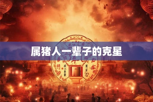 属猪人一辈子的克星