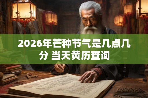 2026年芒种节气是几点几分 当天黄历查询