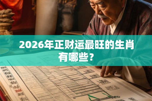2026年正财运最旺的生肖有哪些？