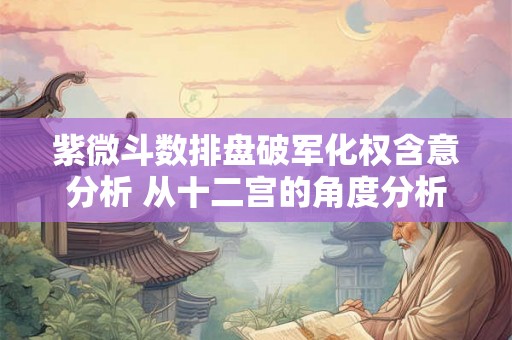 紫微斗数排盘破军化权含意分析 从十二宫的角度分析