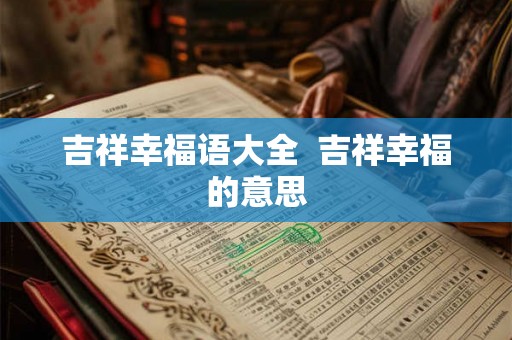 吉祥幸福语大全  吉祥幸福的意思