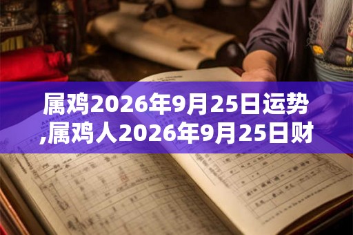 属鸡2026年9月25日运势,属鸡人2026年9月25日财运,生肖鸡2026年9月25日运势