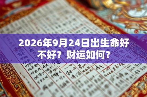 2026年9月24日出生命好不好？财运如何？