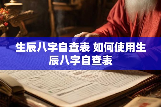 生辰八字自查表 如何使用生辰八字自查表