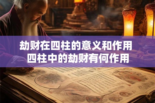 劫财在四柱的意义和作用 四柱中的劫财有何作用