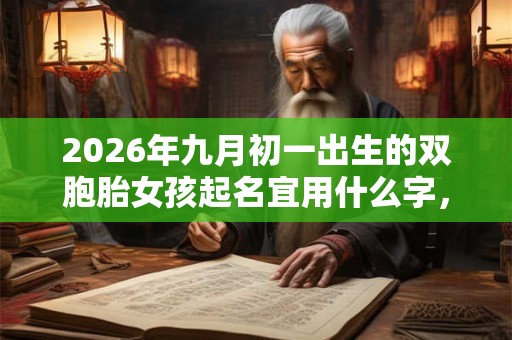 2026年九月初一出生的双胞胎女孩起名宜用什么字，五行属什么
