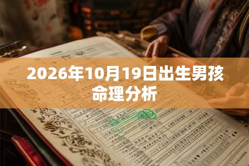 2026年10月19日出生男孩命理分析