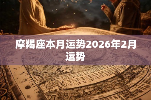 摩羯座本月运势2026年2月运势