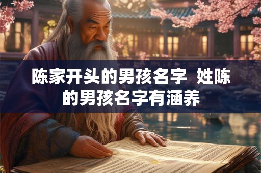 陈家开头的男孩名字 姓陈的男孩名字有涵养 陈家开头的男孩名字 姓陈的男孩名字有涵养