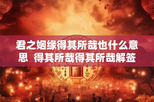 君之姻缘得其所哉也什么意思  得其所哉得其所哉解签