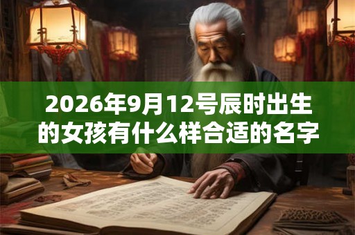 2026年9月12号辰时出生的女孩有什么样合适的名字，五行属什么