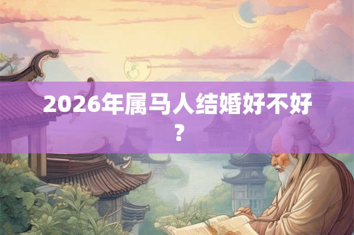 2026年属马人结婚好不好？