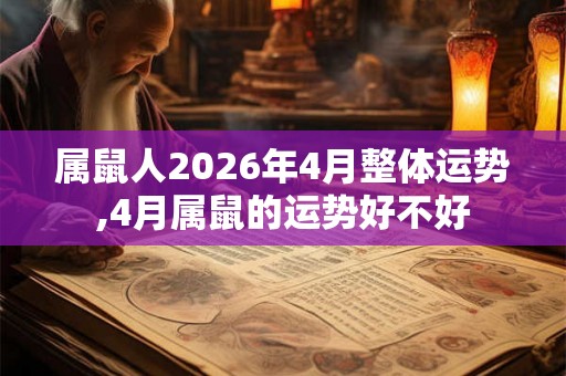 属鼠人2026年4月整体运势,4月属鼠的运势好不好
