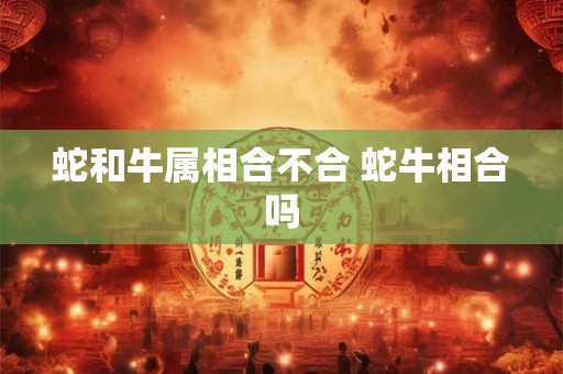 蛇和牛属相合不合 蛇牛相合吗