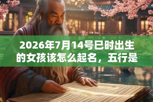 2026年7月14号巳时出生的女孩该怎么起名，五行是什么？