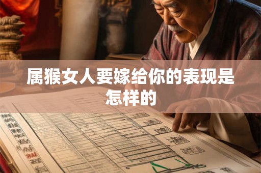 属猴女人要嫁给你的表现是怎样的