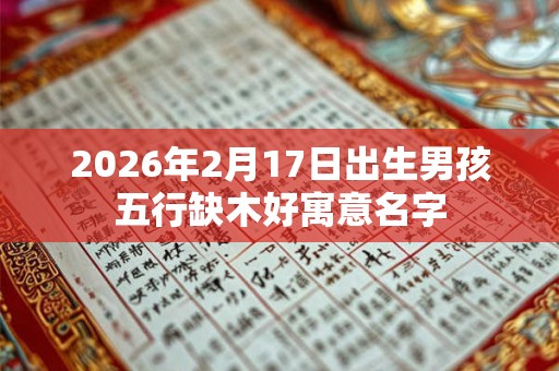 2026年2月17日出生男孩五行缺木好寓意名字
