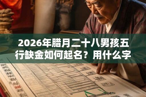 2026年腊月二十八男孩五行缺金如何起名？用什么字比较好？