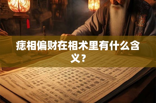 痣相偏财在相术里有什么含义？