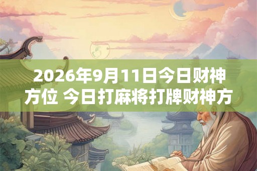 2026年9月11日今日财神方位 今日打麻将打牌财神方位