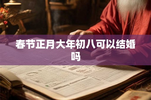 春节正月大年初八可以结婚吗