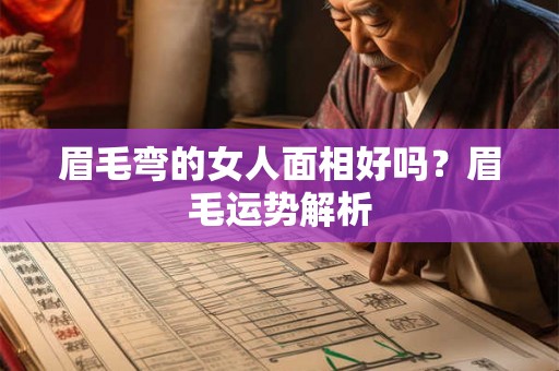 眉毛弯的女人面相好吗？眉毛运势解析