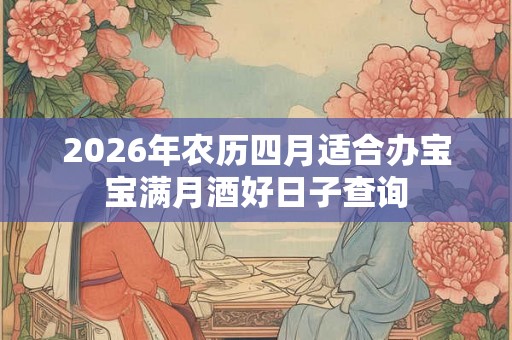 2026年农历四月适合办宝宝满月酒好日子查询