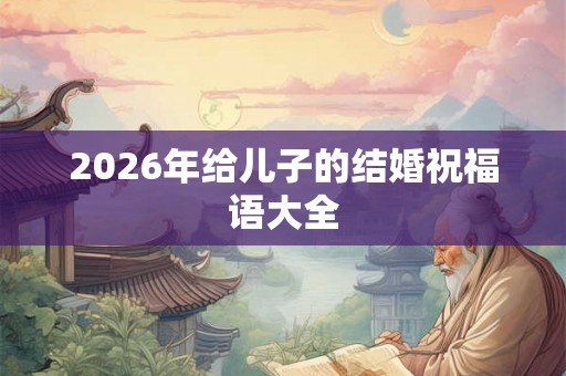 2026年给儿子的结婚祝福语大全