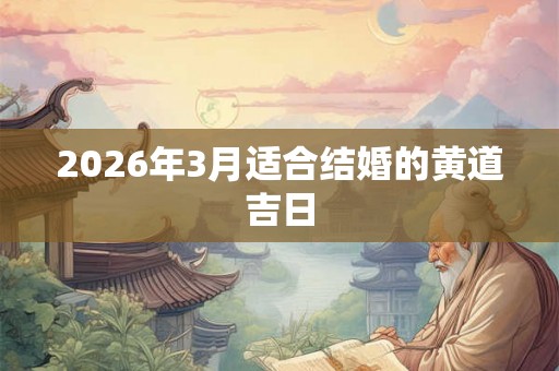 2026年3月适合结婚的黄道吉日