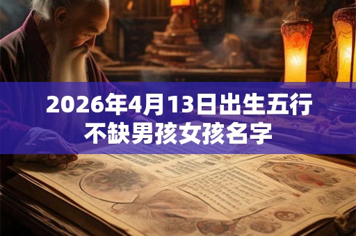2026年4月13日出生五行不缺男孩女孩名字 2026年4月13日出生五行不缺男孩女孩名字