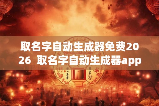 取名字自动生成器免费2026  取名字自动生成器app