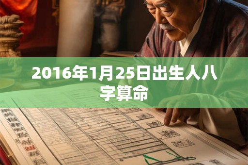 2016年1月25日出生人八字算命 2016年1月25日出生人八字算命
