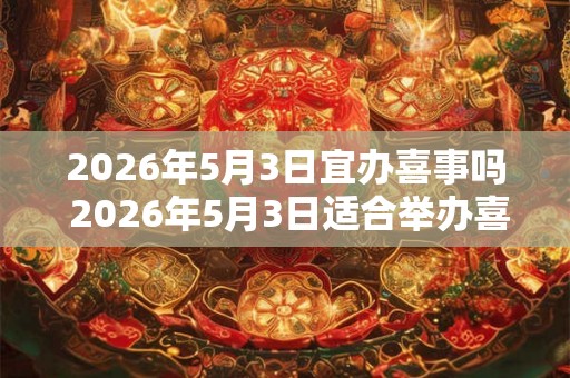 2026年5月3日宜办喜事吗 2026年5月3日适合举办喜庆活动吗 2026年5月3日宜办喜事吗 2026年5月3日适合举办喜庆活动吗