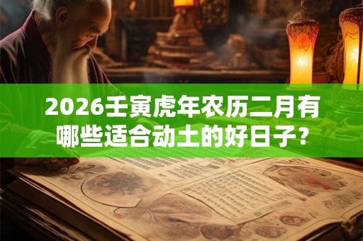 2026壬寅虎年农历二月有哪些适合动土的好日子？