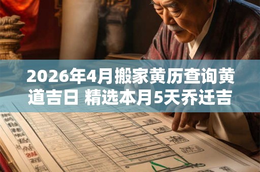 2026年4月搬家黄历查询黄道吉日 精选本月5天乔迁吉日