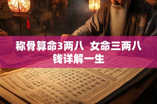 称骨算命3两八 女命三两八钱详解一生 称骨算命3两八 女命三两八钱详解一生