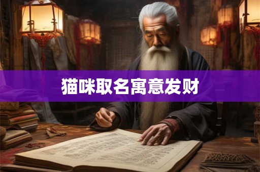 猫咪取名寓意发财